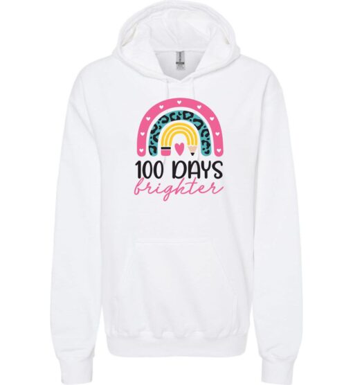 White Softstyle Hoodie (100 Days Brighter Design 'A')