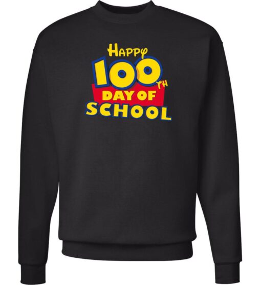 Black Crewneck Sweatshirt (Happy 100th Day Design 'A')