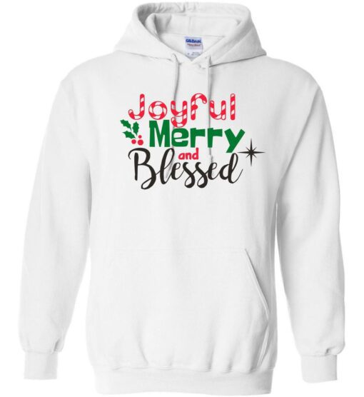 White Hoodie (Joyful, Merry, Blessed)