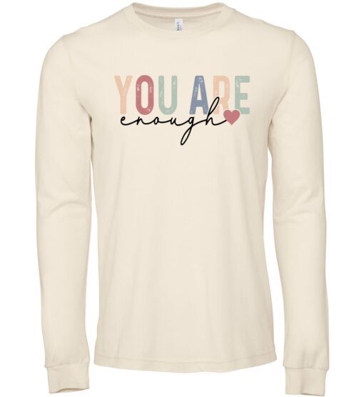 Natural Long-Sleeve T-Shirt (Faith & Encouragement Design A)