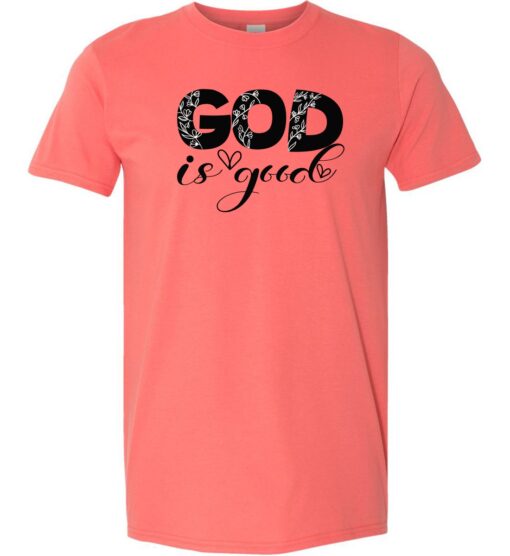 Coral Silk Softstyle T-Shirt (Faith & Encouragement Design C)