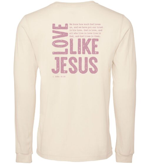 Natural Long-Sleeve T-Shirt (Faith & Encouragement Design E)