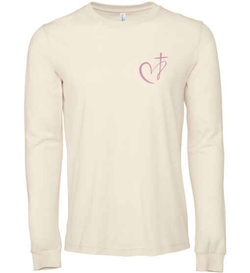 Natural Long-Sleeve T-Shirt (Faith & Encouragement Design E) - Image 2