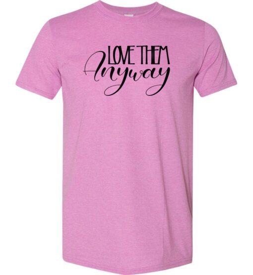 Heather Radiant Orchid Softstyle T-Shirt (Faith & Encouragement Design F)