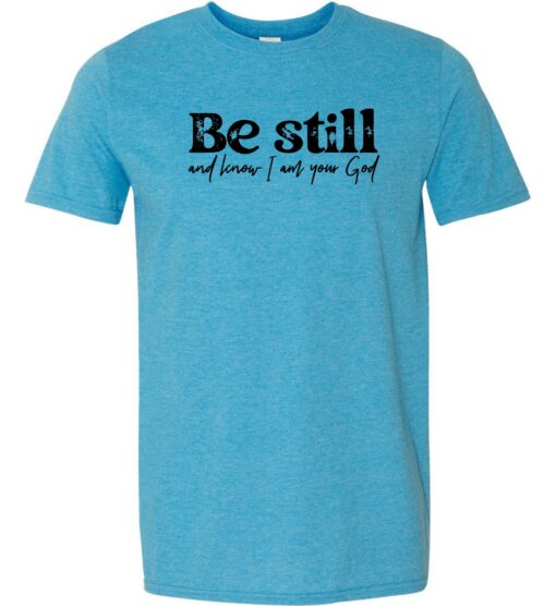 Heather Sapphire Softstyle T-Shirt (Faith & Encouragement Design G)