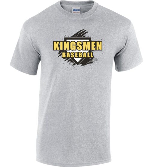 Sport Gray Short Sleeve T-Shirt (Kingsmen Baseball Design B)