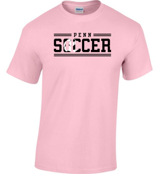 Light Pink Short Sleeve T-Shirt (Kingsmen Soccer Design E)