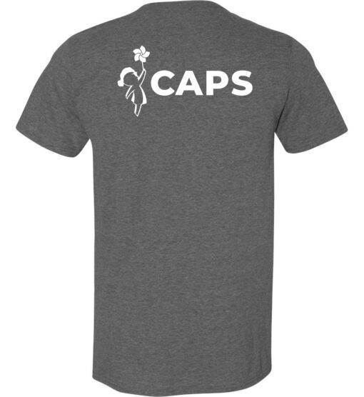 Heather Dark Gray Short Sleeve Softstyle® T-Shirt (CAPS Design A) - Image 2