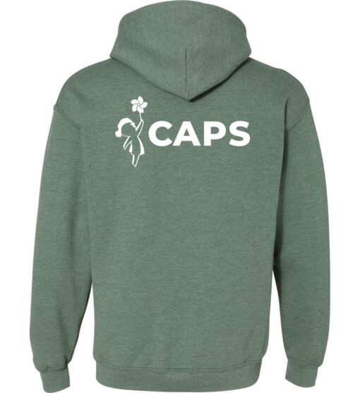 Heather Dark Green Hoodie (CAPS Design A) - Image 2