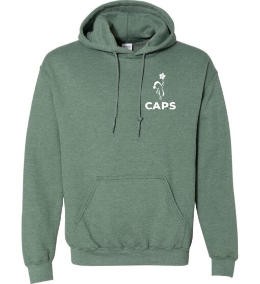 Heather Dark Green Hoodie (CAPS Design A)