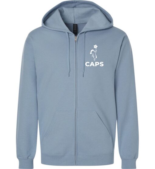 Stone Blue Full-Zip Softstyle Hoodie (CAPS Design A)