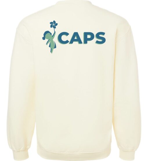 Off White Adult Softstyle® Crewneck Sweatshirt (CAPS Design B) - Image 2