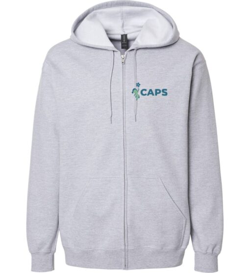 Sport Gray Full-Zip Softstyle Hoodie (CAPS Design B)