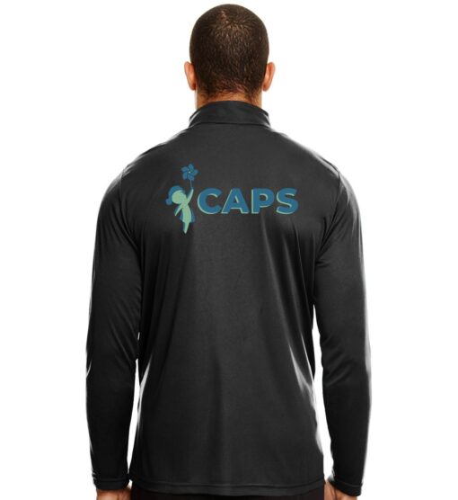 Black Men's Performance Quarter-Zip (CAPS Design B) - Image 2