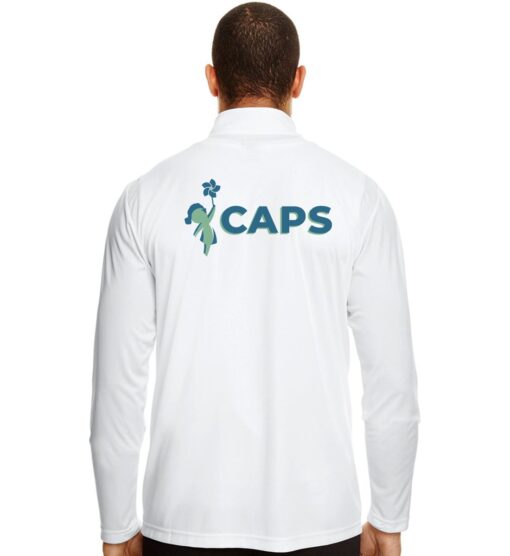 White Men's Performance Quarter-Zip (CAPS Design B) - Image 2