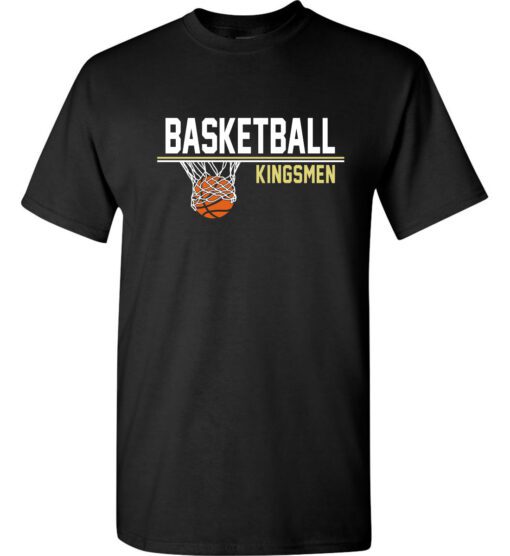 Black Short Sleeve T-Shirt (Kingsmen Basketball Design A)