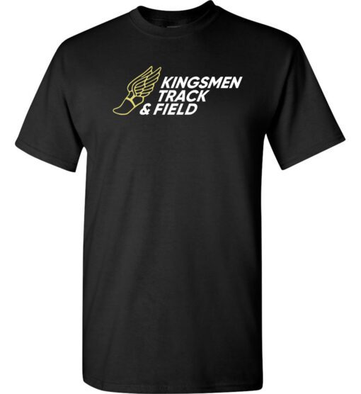 Black Short Sleeve T-Shirt (Kingsmen Track & Field Design C)