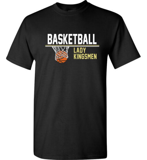 Black Short Sleeve T-Shirt (Lady Kingsmen Basketball Design A)