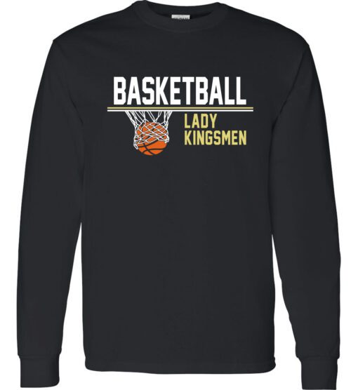 Black Long Sleeve T-Shirt (Lady Kingsmen Basketball Design A)