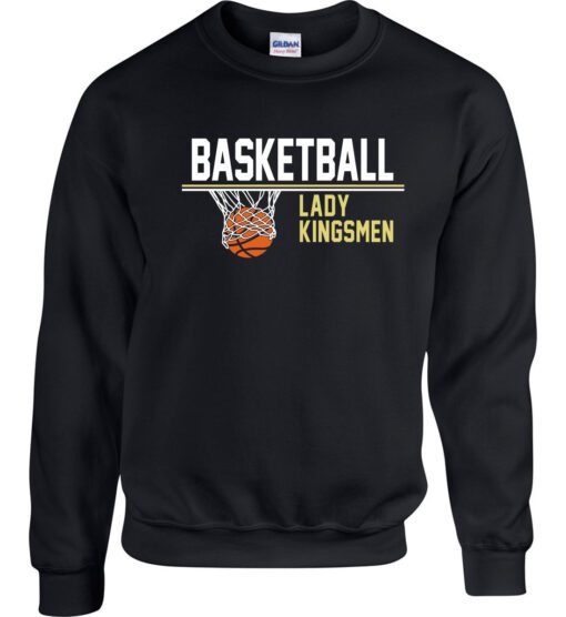 Black Crewneck Sweatshirt (Lady Kingsmen Basketball Design A)