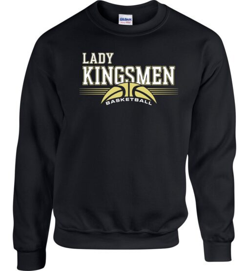 Black Crewneck Sweatshirt (Lady Kingsmen Basketball Design A)