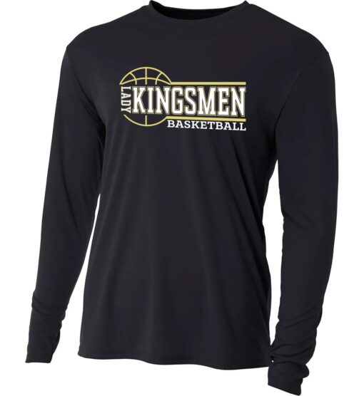 Black Long Sleeve SHOOTING SHIRT (Lady Kingsmen Basketball Design B)