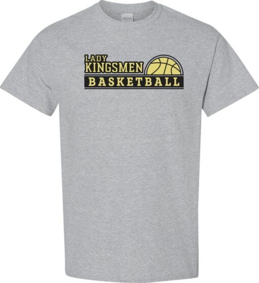 Sport Gray Short Sleeve T-Shirt (Lady Kingsmen Basketball Design D)