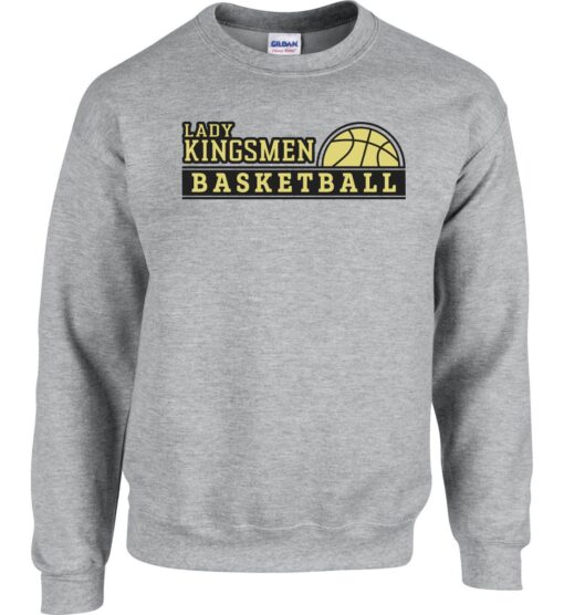 Sport Gray Crewneck Sweatshirt (Lady Kingsmen Basketball Design D)