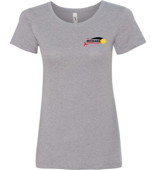 Ladies' Heather Gray Short Sleeve T-Shirt (Michiana Pickleball)