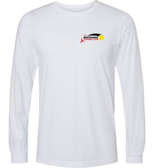 White Triblend Long Sleeve T-Shirt (Michiana Pickleball)