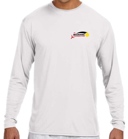 White Cooling Performance Long Sleeve T-Shirt (Michiana Pickleball)