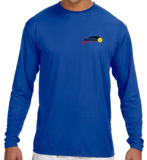 Royal Blue Cooling Performance Long Sleeve T-Shirt (Michiana Pickleball)