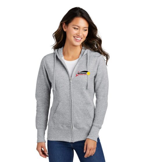 Ladies' Athletic Heather Full-Zip Hoodie (Michiana Pickleball)