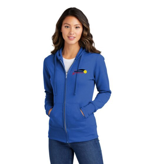 Ladies' Royal Blue Full-Zip Hoodie (Michiana Pickleball)