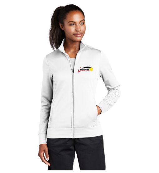 Ladies' White Full-Zip Jacket (Michiana Pickleball)