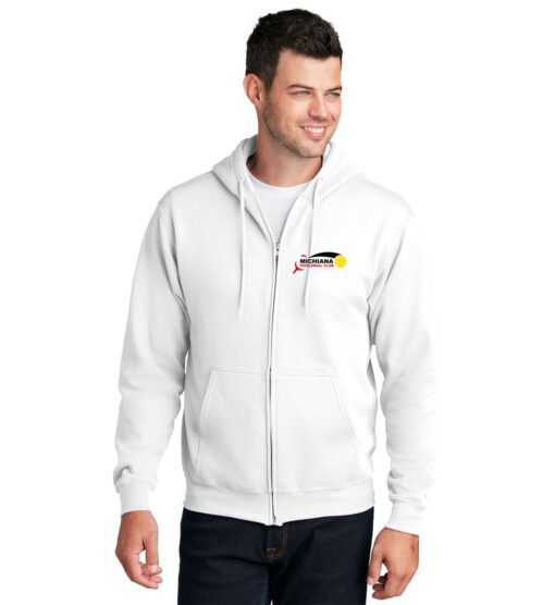 White Full-Zip Hoodie (Michiana Pickleball)