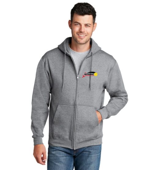 Athletic Heather Full-Zip Hoodie (Michiana Pickleball)