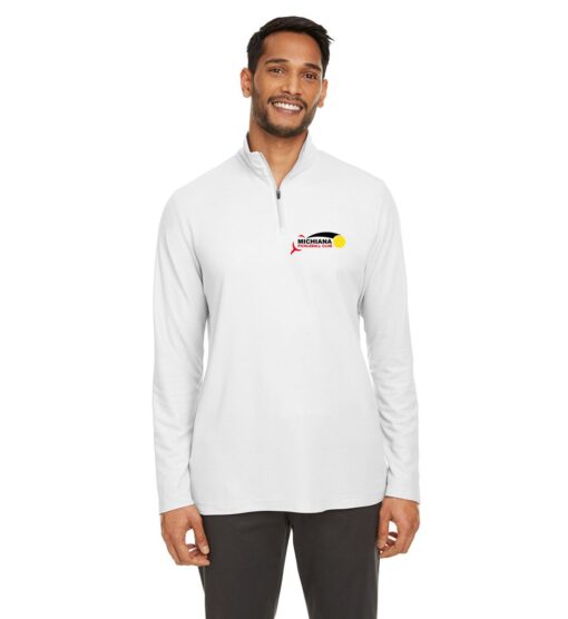 Men's White Pique 1/4-Zip (Michiana Pickleball)