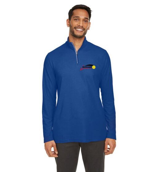 Men's Royal Blue Pique 1/4-Zip (Michiana Pickleball)