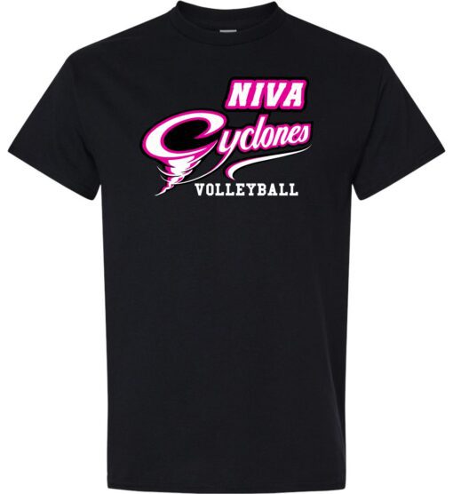 Black Short Sleeve T-Shirt (NIVA Cyclones Volleyball)