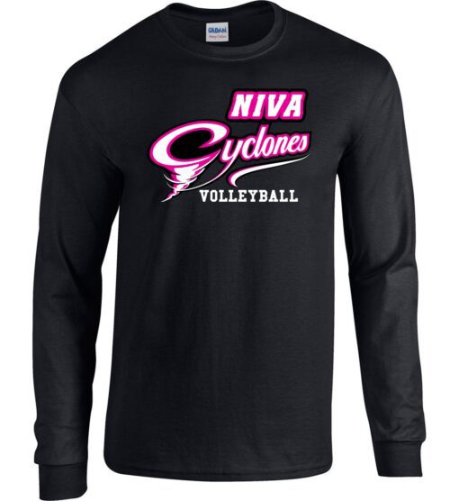 Black Long Sleeve T-Shirt (NIVA Cyclones Volleyball)