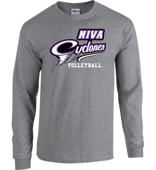 Graphite Heather Long Sleeve T-Shirt (NIVA Cyclones Volleyball) (Copy)