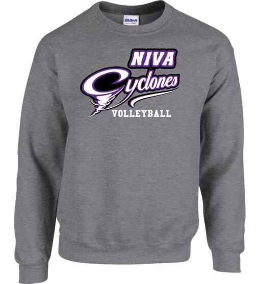 Graphite Heather Crewneck Sweatshirt (NIVA Cyclones Volleyball) (Copy)