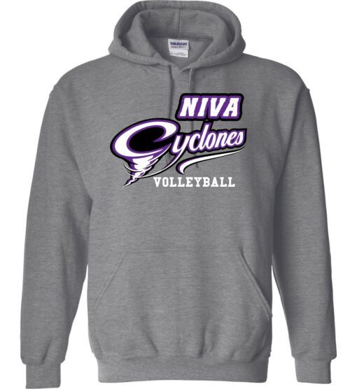 Graphite Heather Hoodie (NIVA Cyclones Volleyball) (Copy)