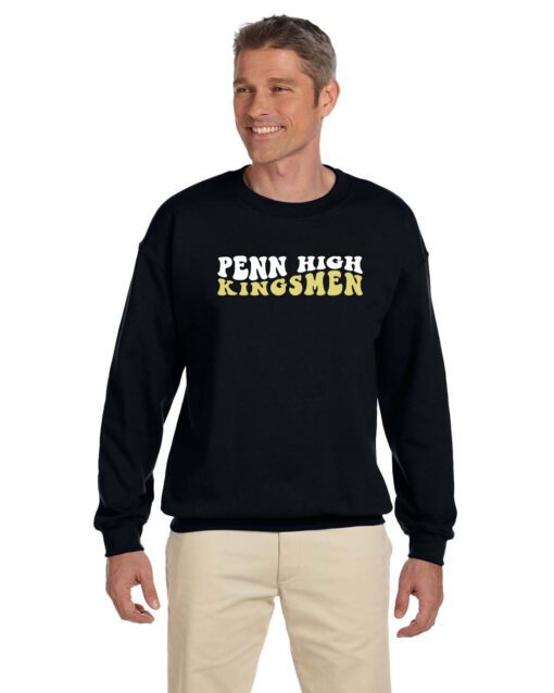 Black Crewneck Sweatshirt (Penn High Kingsmen Wavy)