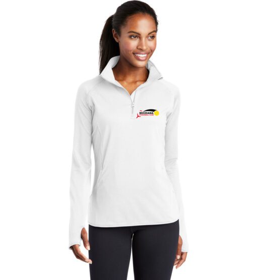 Ladies' White Sport-Wick® 1/4-Zip (Michiana Pickleball)