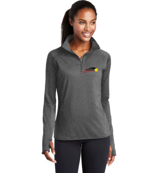 Ladies' Charcoal Gray Heather Sport-Wick® 1/4-Zip (Michiana Pickleball)